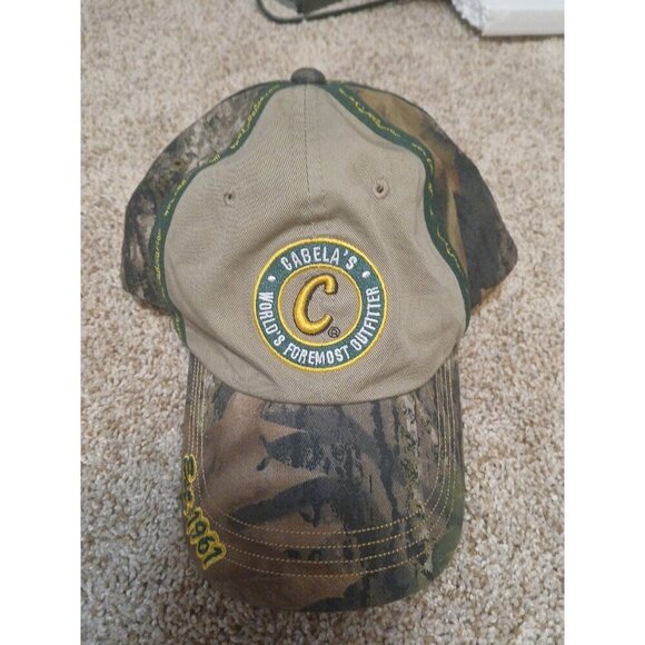 Cabela's Camouflage Logo Ball Cap Strapback Adjustable Hat - Picture 1 of 7